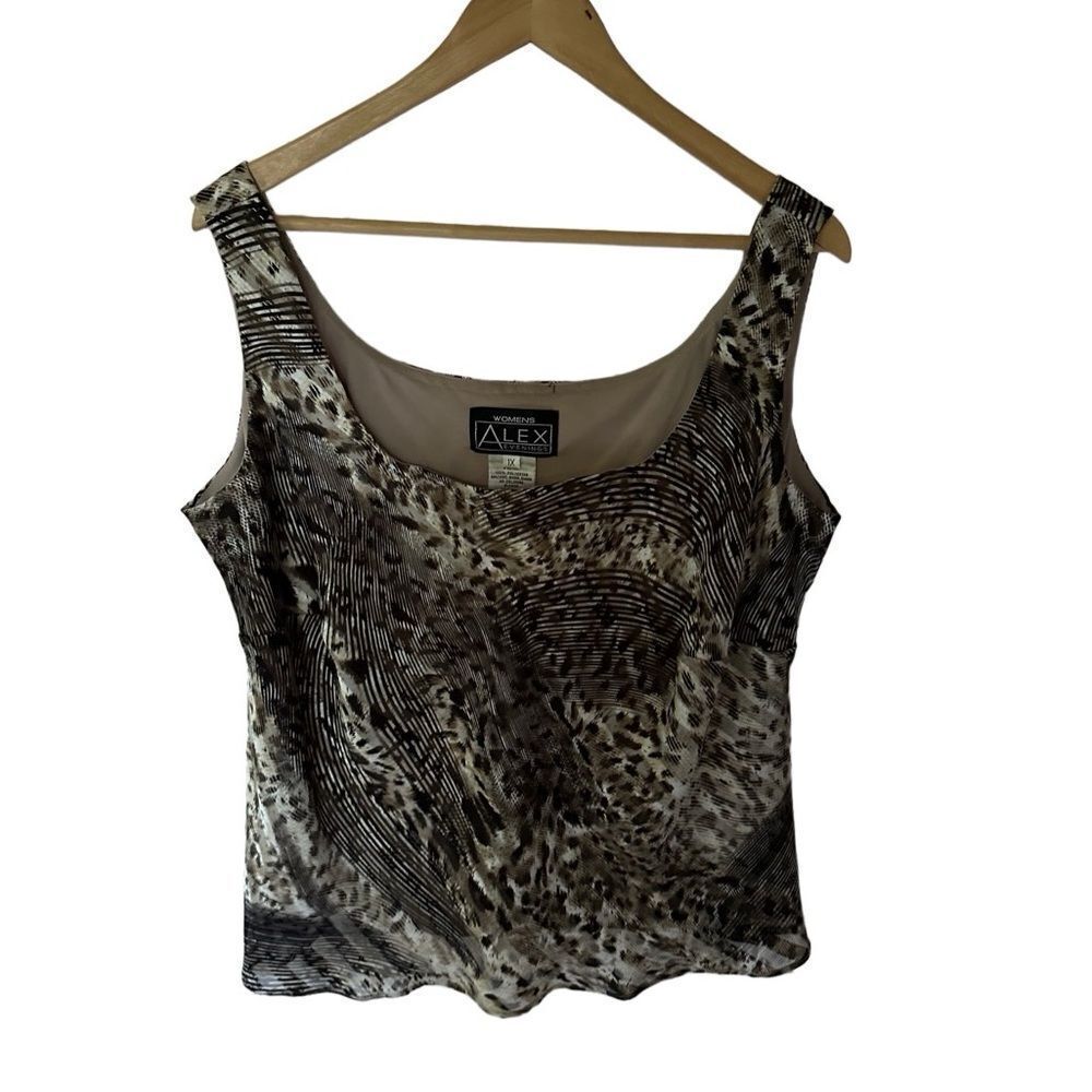 ☀️Alex Evenings Leopard Sleeveless Top Woman’s size 1X